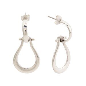 SEED & SAGE Silver Made In Mexico Sterling Silver Door Knocker Hoop Earrings